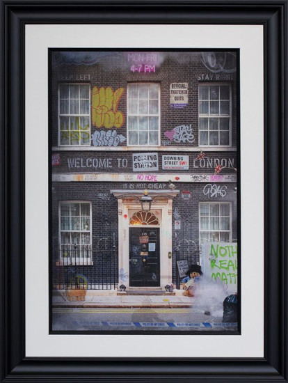 Closed Down-ing Street - Lenticular - Black Framed