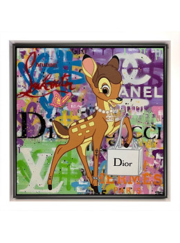 Glamorous Bambi (Commission) - Original - White Framed
