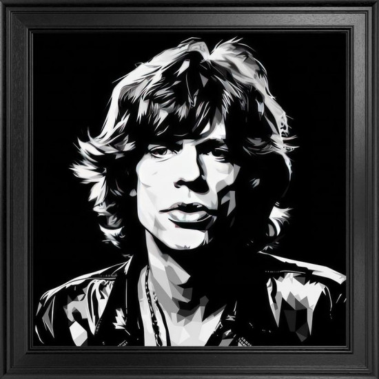 Mick - Fabrica Collection, Monochrome (On Velvet) - Framed