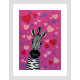 Pink Zebra II - White Framed