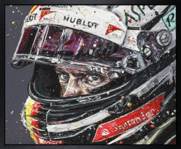 Seb, Focused (Sebastian Vettel) - Canvas - Artist Proof Black Framed - Framed Box Canvas