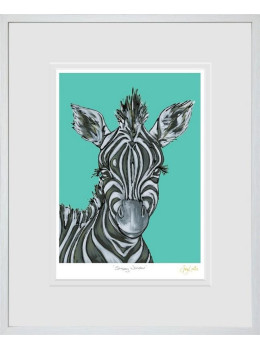 Stripey Wonder - White Framed