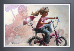 The Glamour Girl Of The Gas Pedal - Canvas - Framed