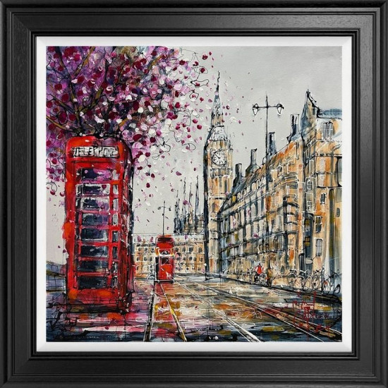 The Red Glow Of London - Original - Framed