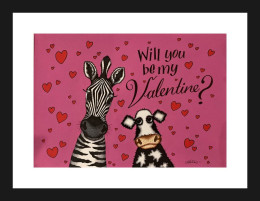 Will You Be My Valentines - Original - Black Framed