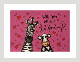 Will You Be My Valentines - Original - White Framed