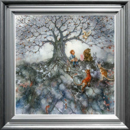 Winnie The Pooh - Silver-Blue Framed