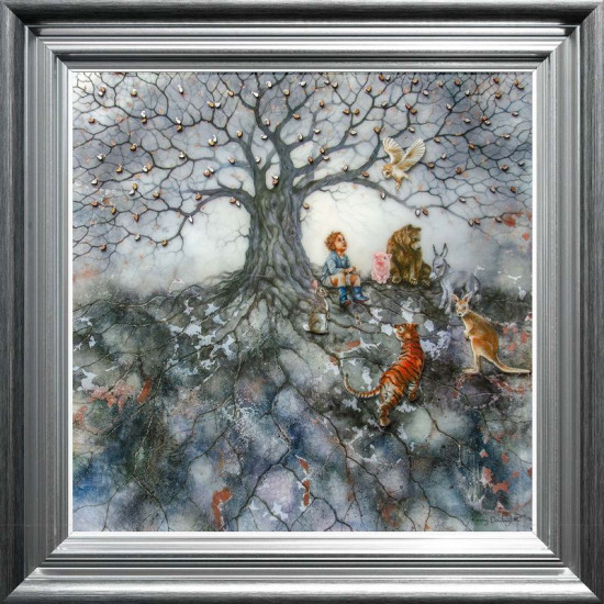 Winnie The Pooh - Silver-Blue Framed