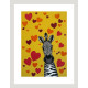 Yellow Zebra II - White Framed - Print