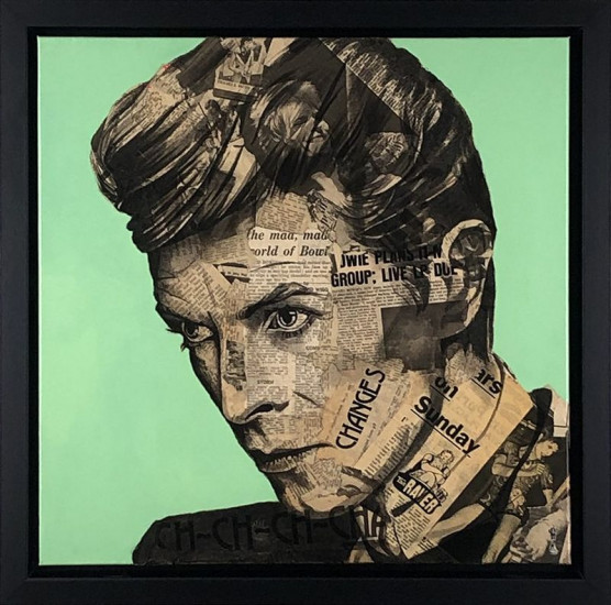 David Bowie Green - Original - Black Framed