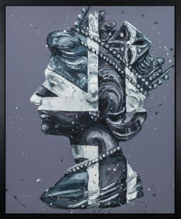Monochrome Queen Jack - Canvas - Artist Proof Black Framed - Framed Box Canvas