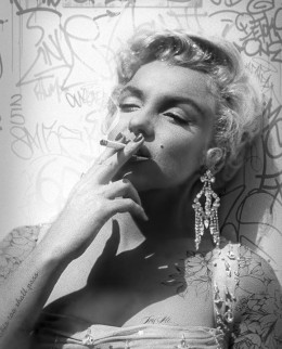 Smoking Gun - Marilyn (Black & White) - Mounted