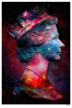 Space Queen - Regular Size - Black Background - Mounted