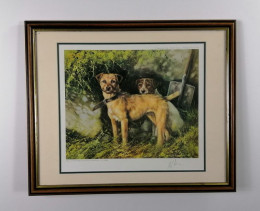 Two Terriers - Brown Framed