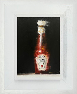 Bottle Of Sauce - Original - White Framed