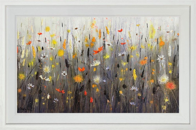 Golden Meadow - Original - White Framed