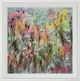 Rainbow Meadow - Original - White Framed
