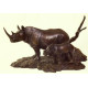 Tsavo Rhino - Sculpture - Bronze