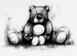 Bear Hugs - Study (Man & Teddy Bear) - Mounted
