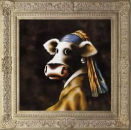 The Cow With The Pearl Earring - Framed