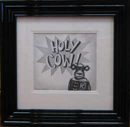 Holy Cow! - Original Sketch - Black Framed